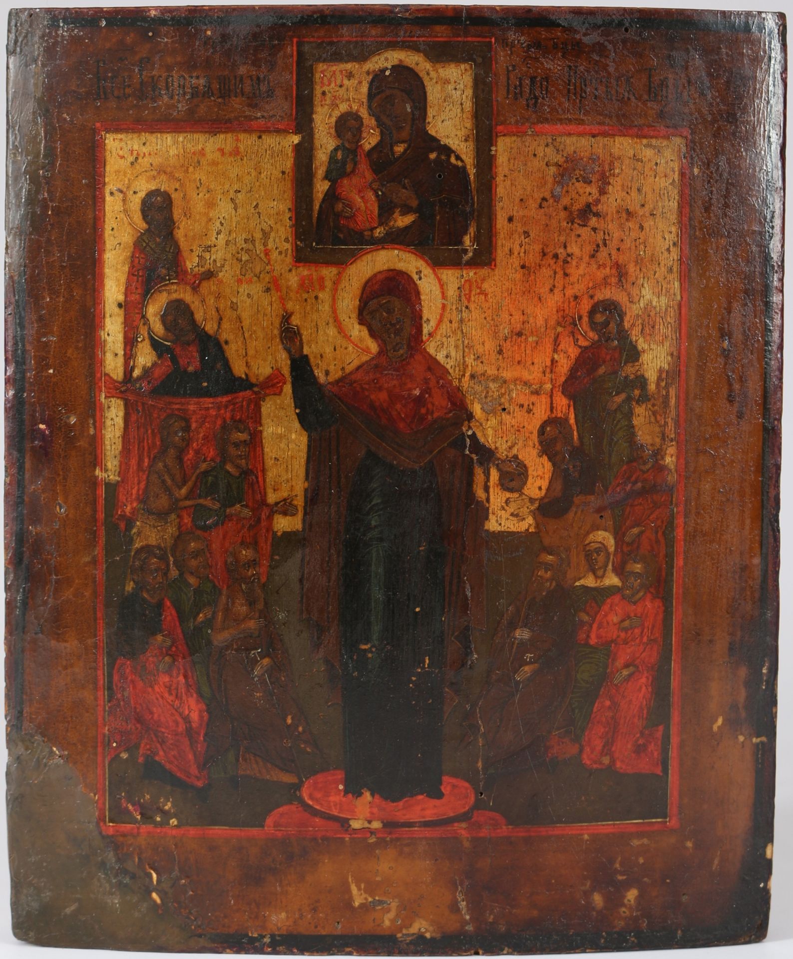 Russland 19. Jahrhundert Ikone Maria Mittlerin der Gnaden, russian icon holy mary,