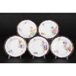 Meissen A-Kante 5 Kuchenteller, 5 dessert plates,