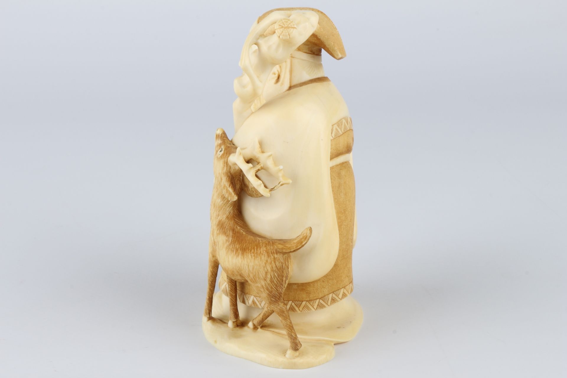 Japan Meiji-Zeit Okimono Fukurokuju Elfenbein, japanese Meiji 1868-1912 ivory figure, - Image 5 of 7