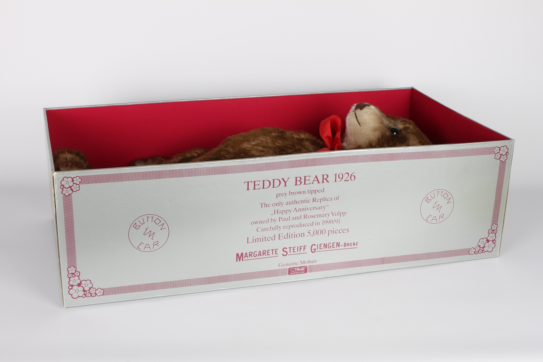 Steiff riesiger Teddy Bär 1926 Relpica 1990/91, Steiff stuffed animal bear, - Image 4 of 4