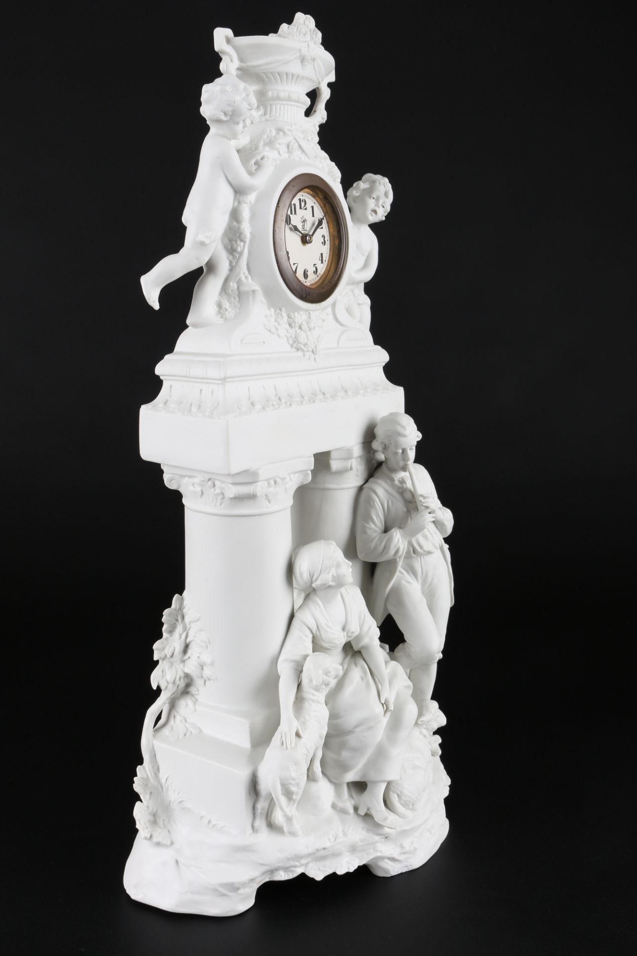 Jugendstil Tischuhr mit Beisteller, art nouveau mantel clock, - Image 3 of 9