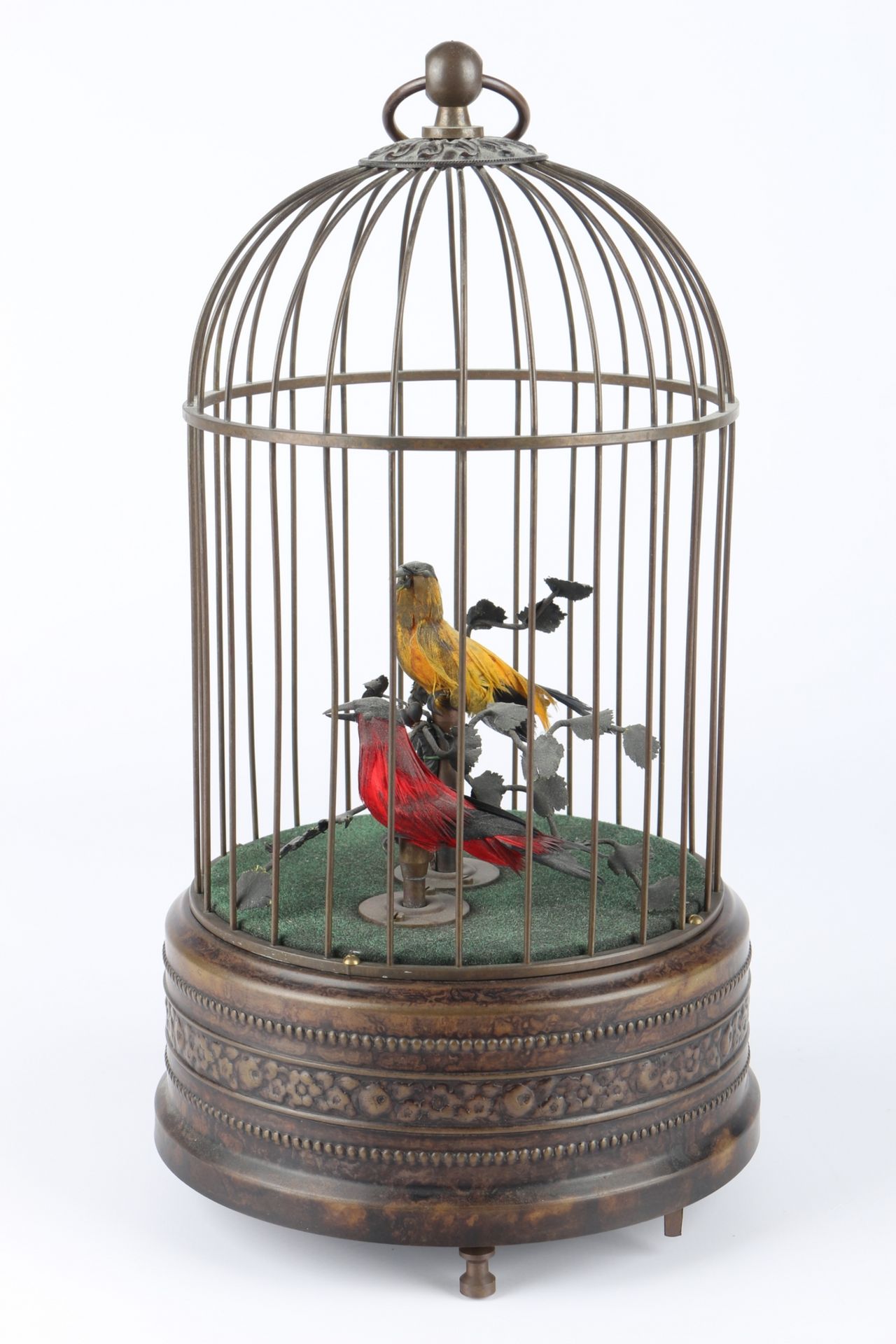 Vogelkäfig Spieluhr mit zwei Vögeln, birdcage music box with two birds, - Image 2 of 5