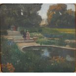 Frederick Vezin (1859-1942) Park mit vornehmer Gesellschaft, park with noble people,