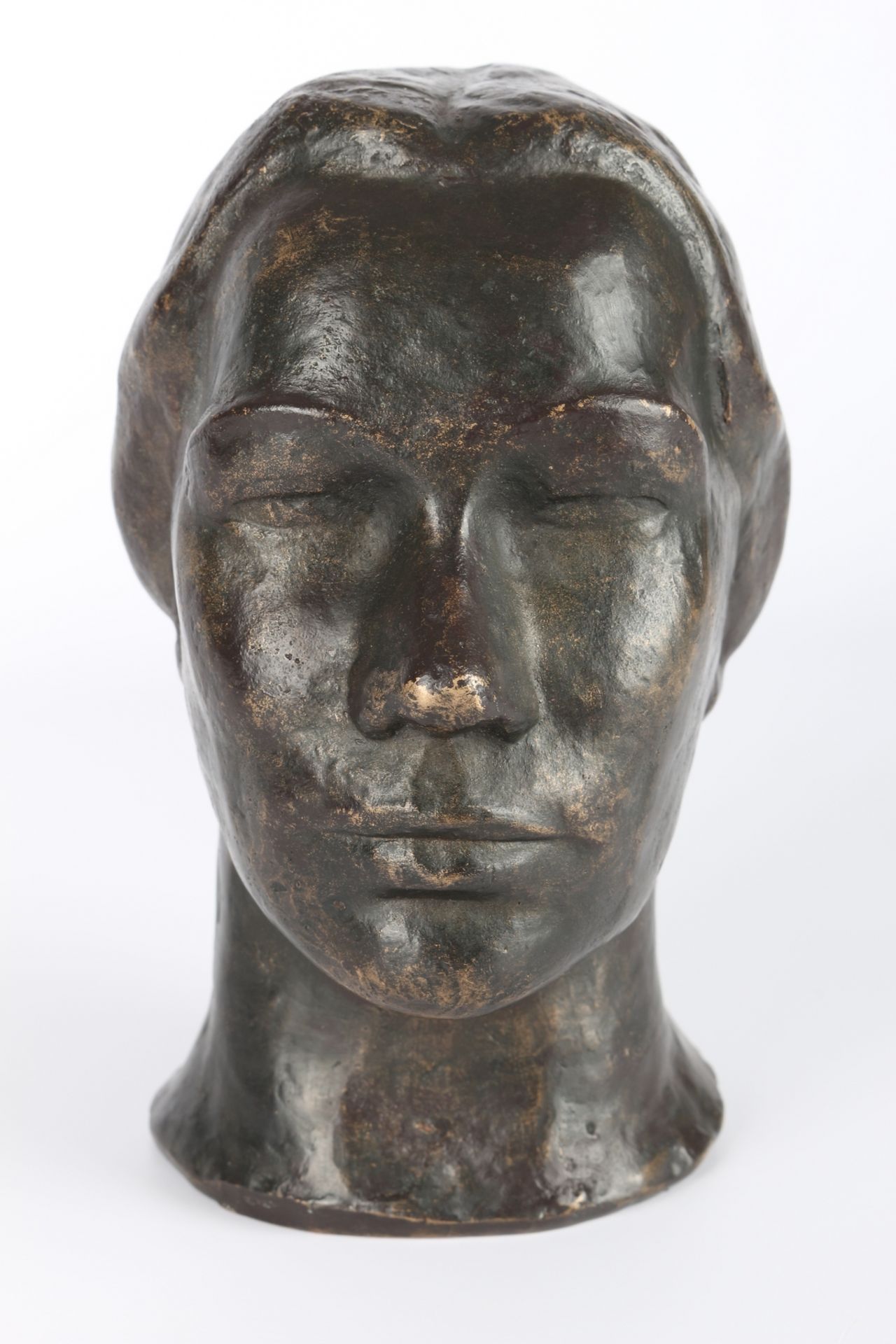 Bronze weilblicher Kopf, bronze female head, - Image 2 of 6