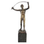 Julius Paul Schmidt-Felling (1835-1920) Bronze männlicher Akt mit Degen, male act nude fencer,