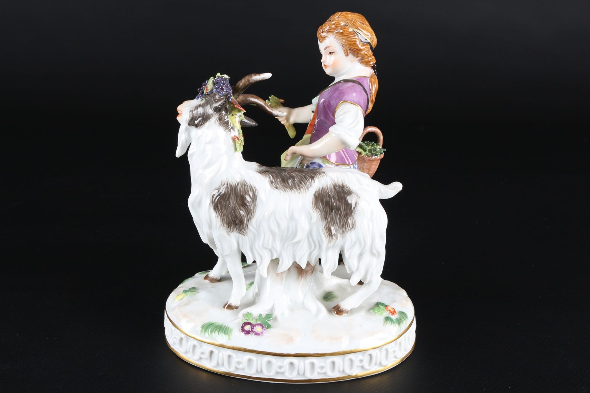 Meissen Mädchen mit Ziegenbock, boy with goat, - Image 3 of 7