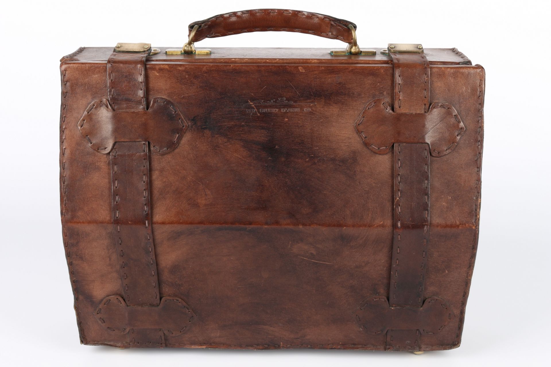 Italienischer Design-Lederkoffer, italian vintage leather suitcase, - Image 3 of 7