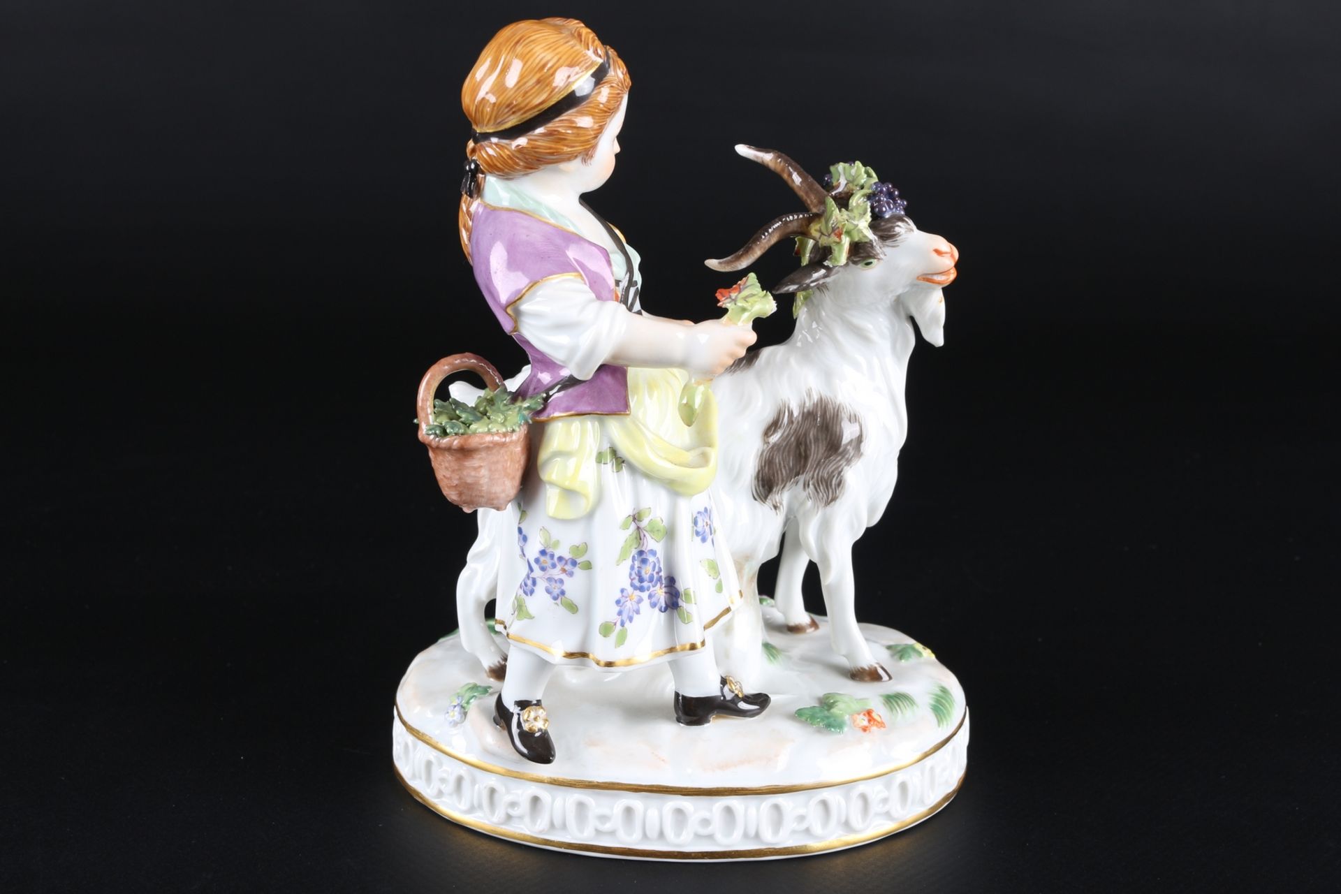 Meissen Mädchen mit Ziegenbock, boy with goat, - Image 5 of 7