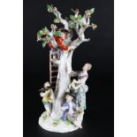 Meissen Figurengruppe Apfelernte, figure group apple harvest,