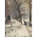 Hugo Mühlig (1854-1929) Allee bei Düsseltal im Winter, avenue in Düsseltal,