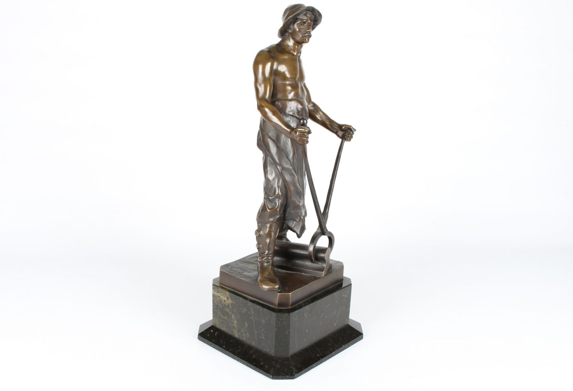 A. Lagarde Bronze Eisenbahnarbeiter, bronze sculpture railroad worker, - Image 4 of 6