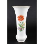 Meissen große Trompetenvase "H 42 cm" Blumenmalerei, huge vase,