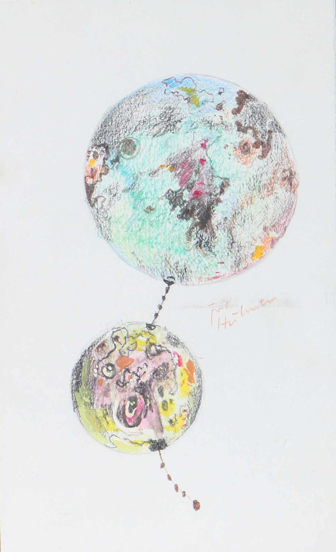 Fritz Huhnen (1895-1981) Zwei Zeichnungen, Weltkugel und Personengruppe, 2 drawings - globe & depict - Image 4 of 5