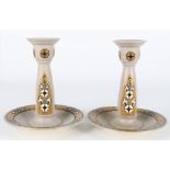 Mettlach Leuchterpaar, pair of candlesticks,