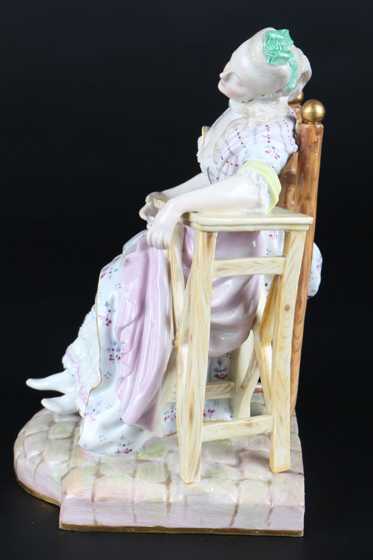 Meissen Die Schlafende, Louise le déserteur, girl sleeping in chair, - Image 5 of 7