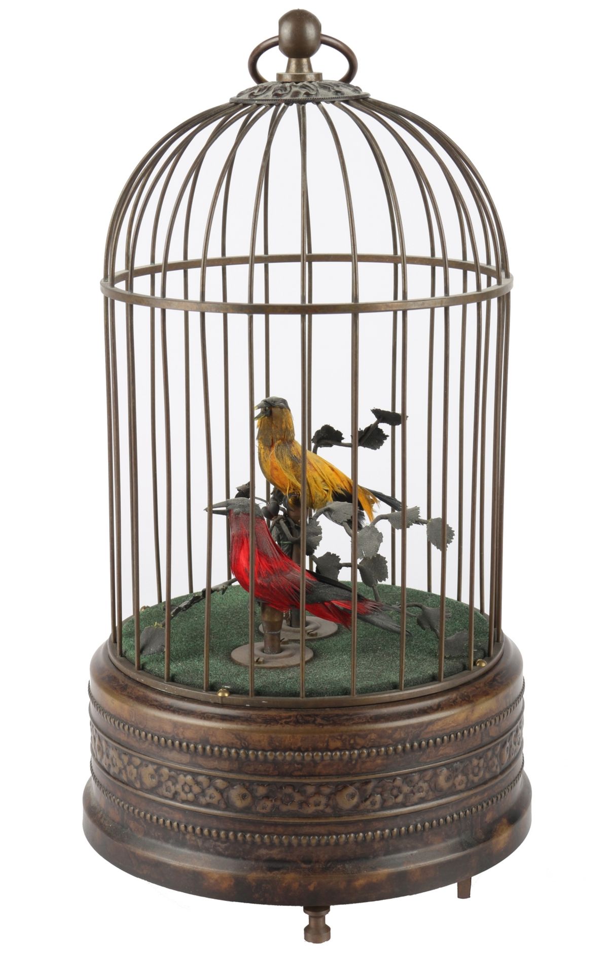 Vogelkäfig Spieluhr mit zwei Vögeln, birdcage music box with two birds,