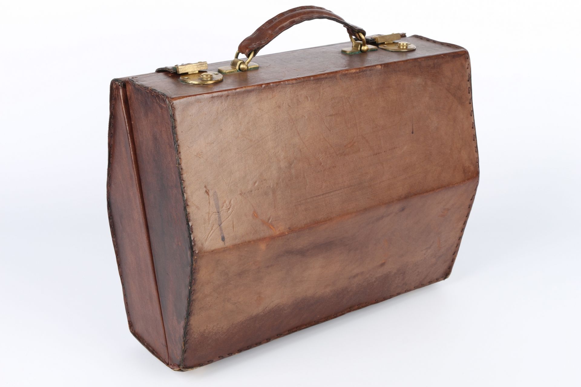 Italienischer Design-Lederkoffer, italian vintage leather suitcase, - Image 4 of 7