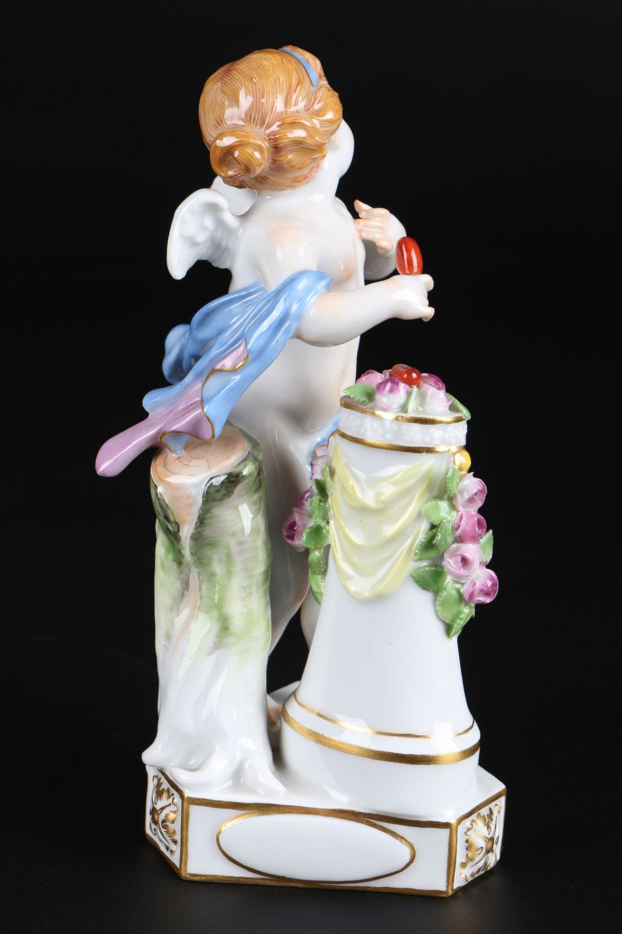 Meissen Devisenkind "Un me suffit", cupid with rosy pillar, - Image 4 of 5