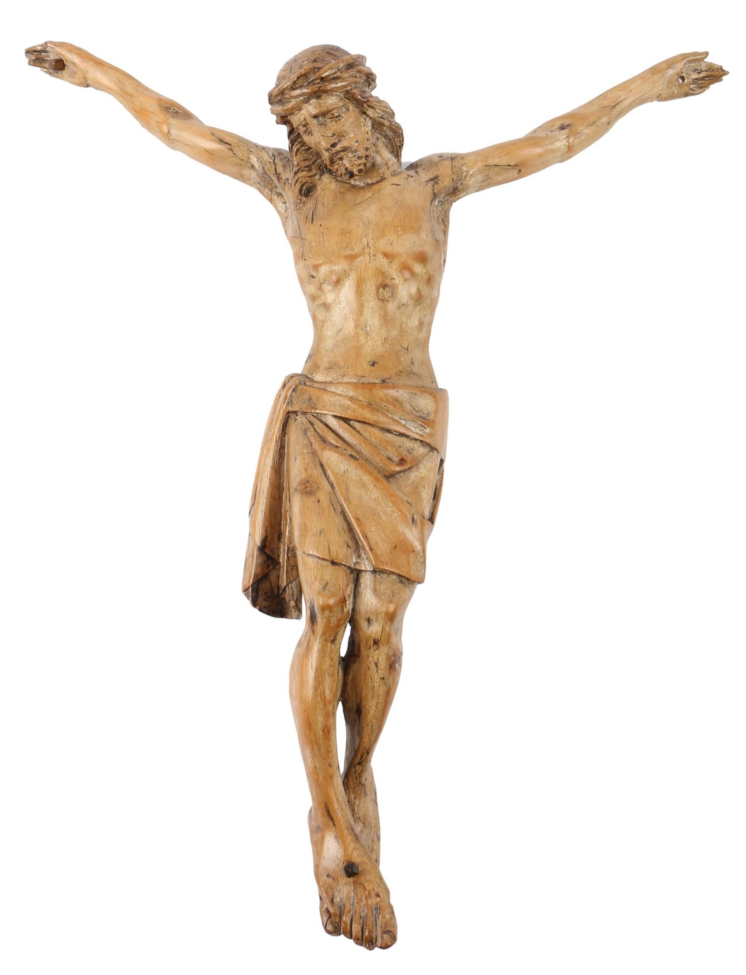 Heiligenfigur 19. Jahrhundert Jesus Christus, 19th century wooden body,