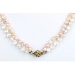 Perlenkette mit 585 Goldkugel-Verschluss, pearl necklace with gold lock,