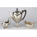 925 Silber Jugendstil Kaffeekern / Kaffeeset England 1901, art nouveau sterling silver coffee set,