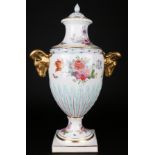 Riesige Widderkopf Deckelvase H 58 cm, huge ram's head vase,