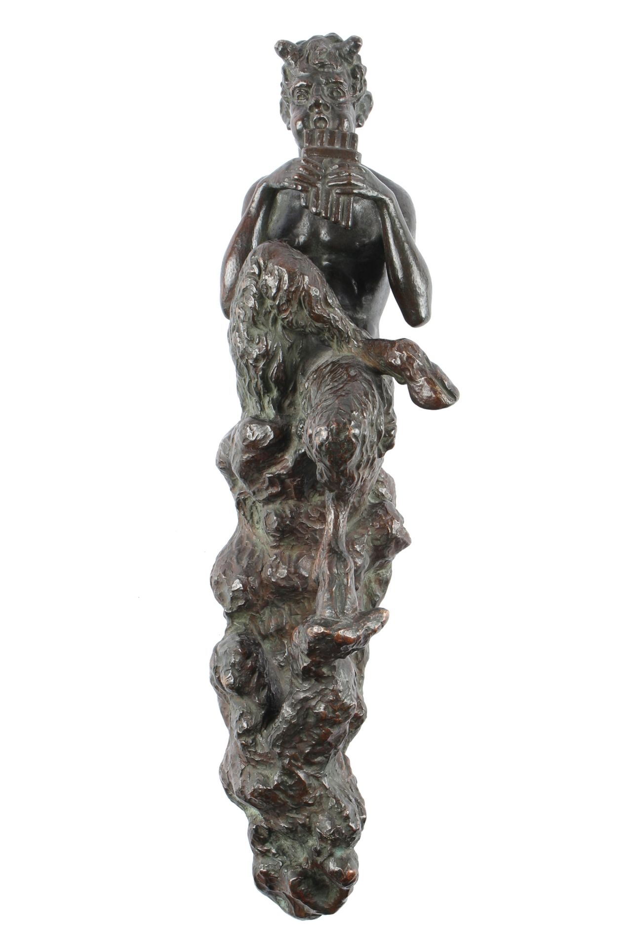 O. Cousin, 19. Jahrhundert, Bronze Faun - bronze satyr sculpture, - Image 2 of 5