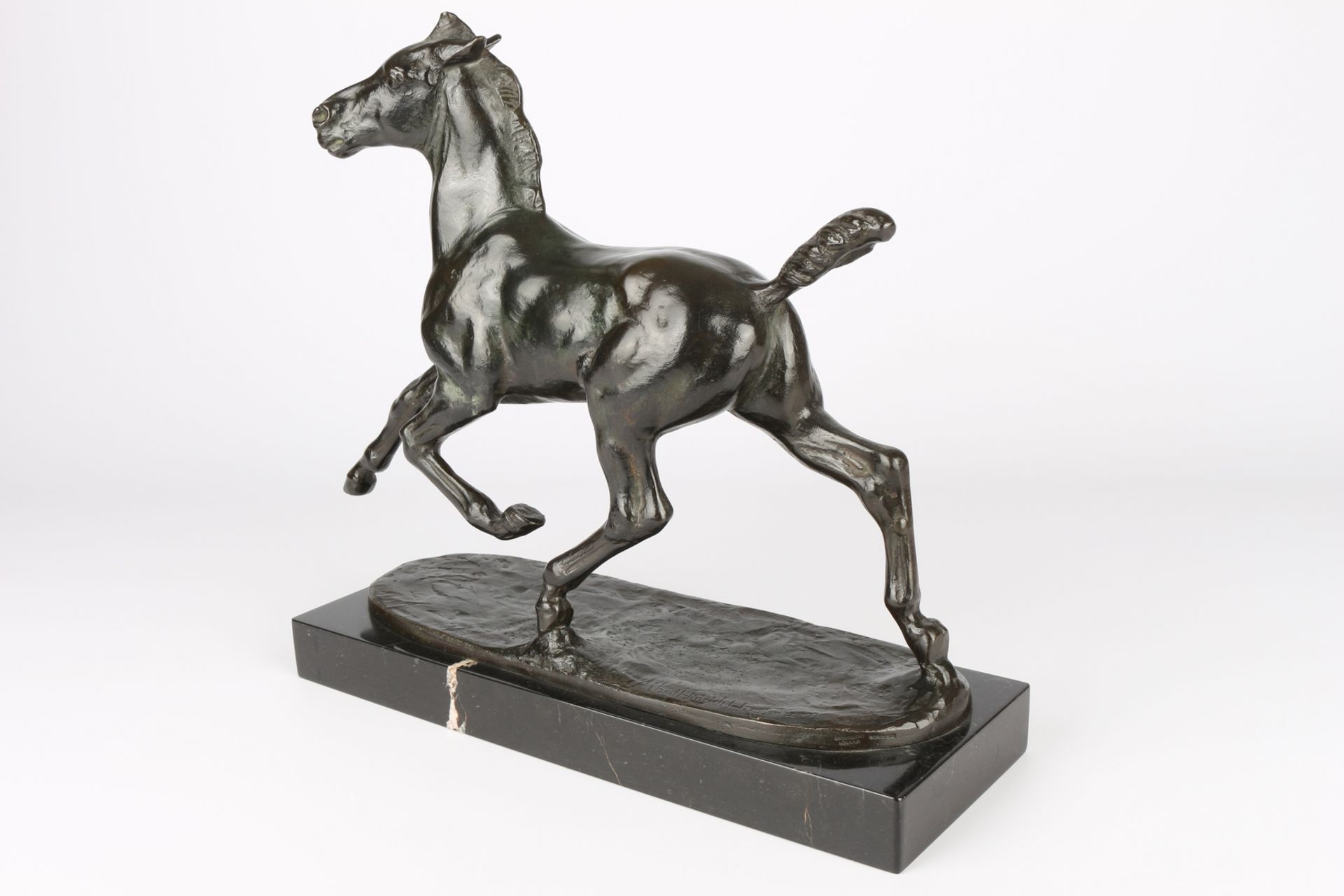 Albert Hinrich Hussmann (1874-1946) Bronze Trabendes Fohlen, galoping horse, - Image 3 of 6