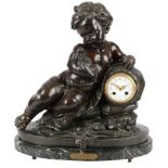 Große Putto Kaminuhr, Frankreich 19. Jahrhundert, french putti mantel clock 19th century,