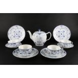 Royal Copenhagen Musselmalet Teekanne mit 4 Teegedecken, tea set for 4 pers.,