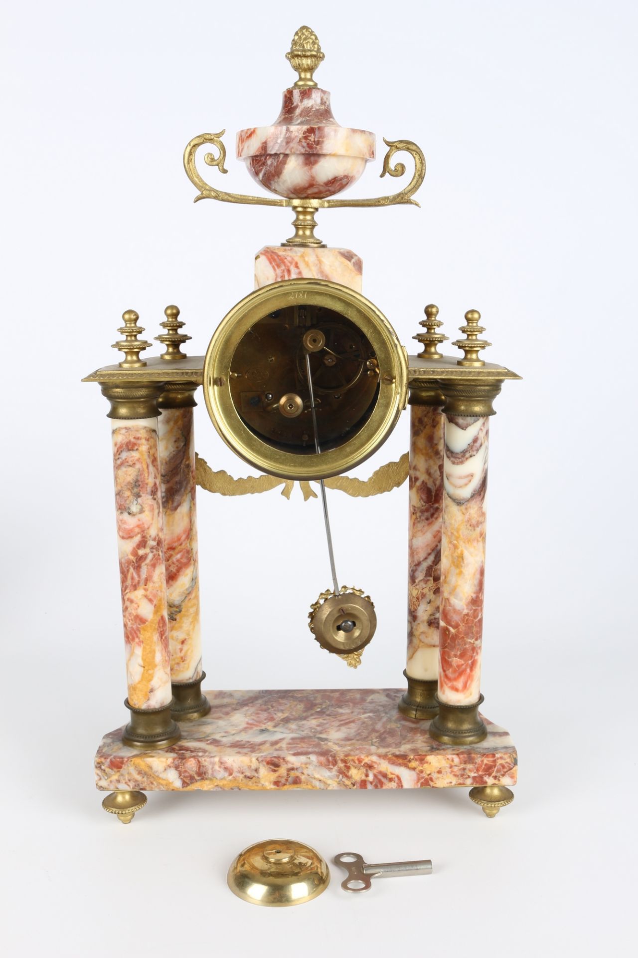 Portaluhr Frankreich um 1900, french mantel clock, - Image 6 of 6