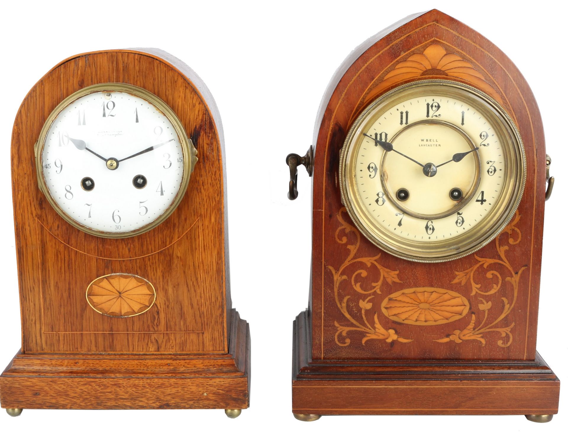 2 Stockuhren, England um 1900, bracket clocks,