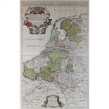 Alexis Hubert Jaillot (1632-1712) Landkarte Die Siebzehn Provinzen - Niederlande, copperplate map