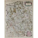 Pieter Mortier (1661-1711) Landkarte Nordrhein-Westfalen und Niedersachsen, copperplate map