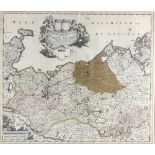 Frederik De Wit (1610-1698) Landkarte Herzogtum Mecklenburg, duchy of Mecklenburg,