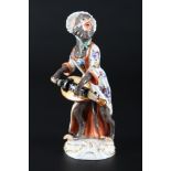 Meissen Drehleierspielerin aus der Affenkapelle, hurdy gurdy player monkey chapel,