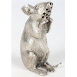 925 Silber Maus Salzstreuer, London 1890, silver mouse salt shaker 19th century,