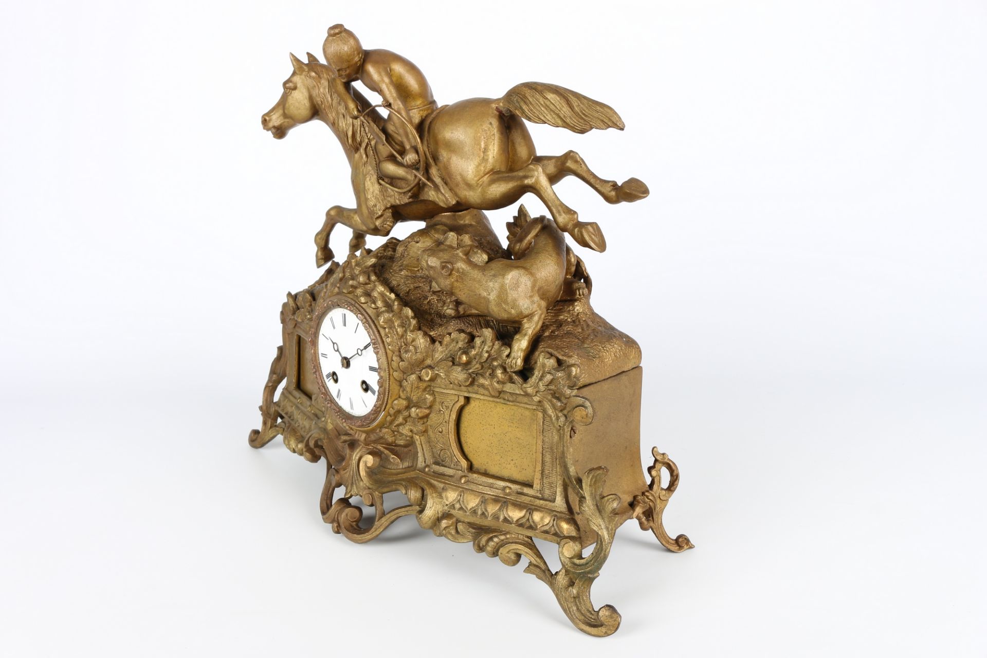 Figuren-Kaminuhr Frankreich um 1900, french mantel clock, - Image 3 of 6