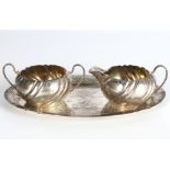 800 Silber Menage - Milch und Zucker, silver milk and sugar set art nouveau,