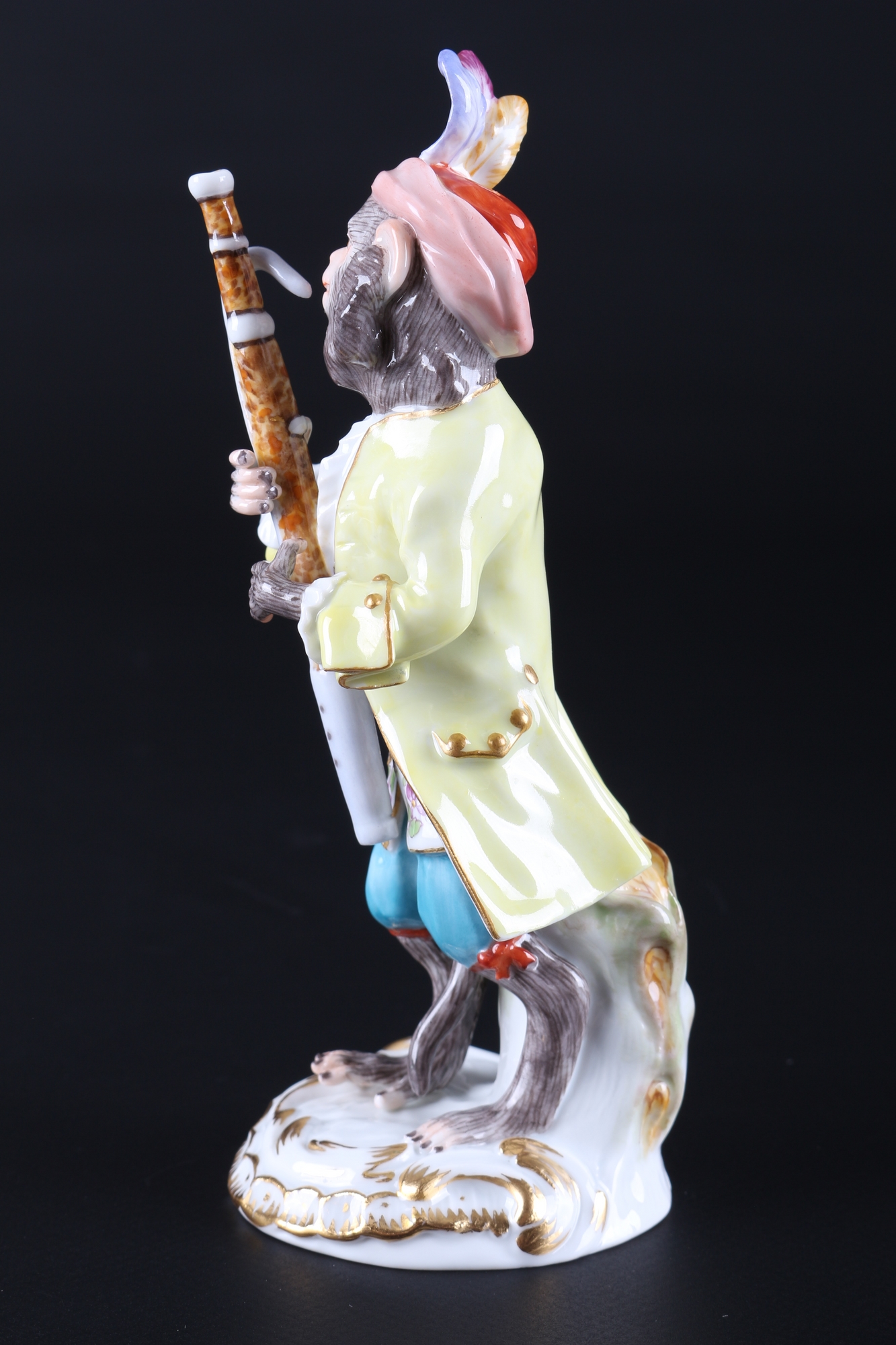 Meissen Fagottspieler aus der Affenkapelle, bassoon player monkey chapel, - Image 2 of 5