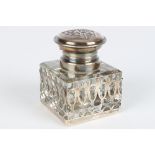 925 Silber Kristall Tintenfass, England, sterling silver ink well,