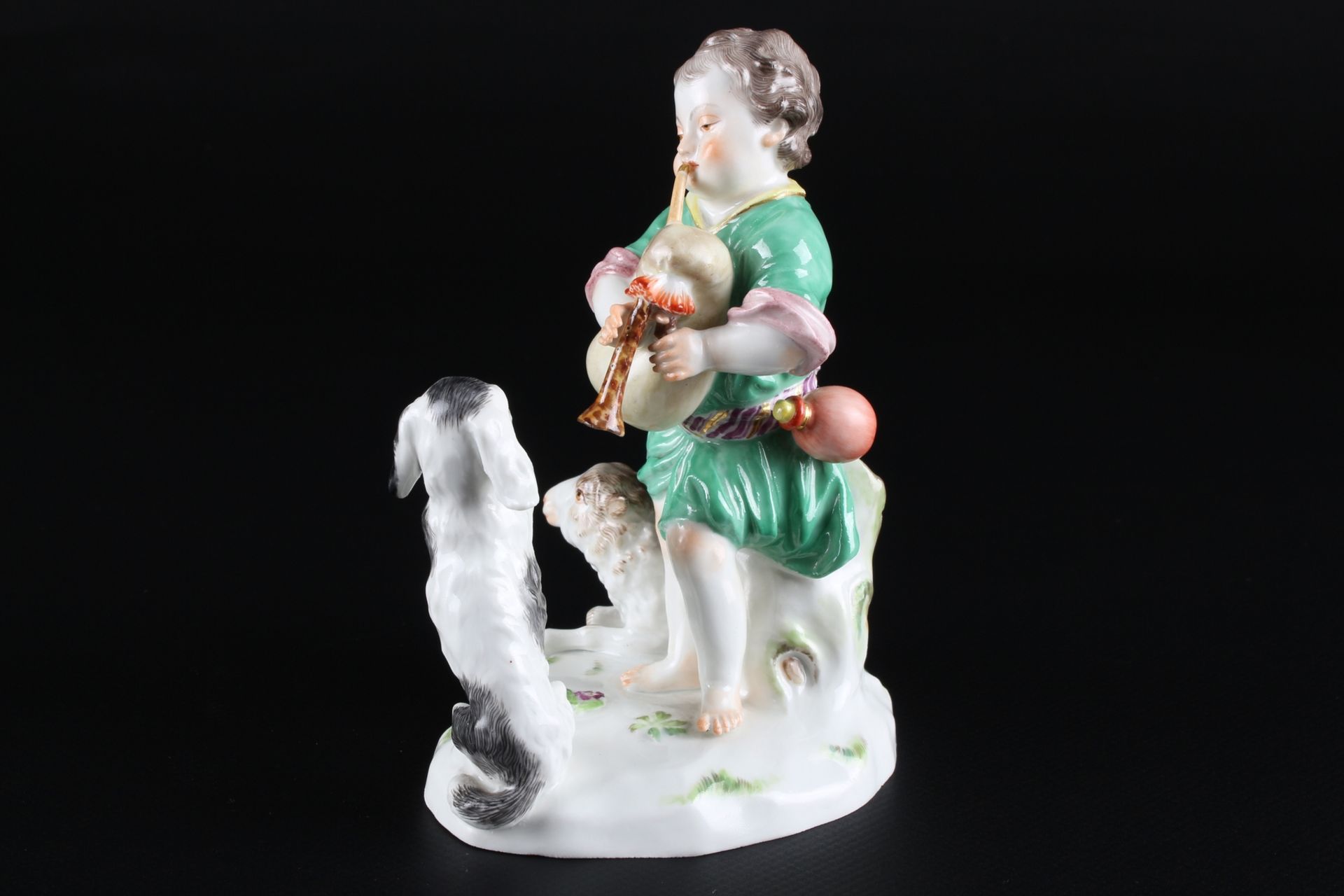 Meissen Junge mit Dudelsack, boy with bagpipe, - Image 4 of 8