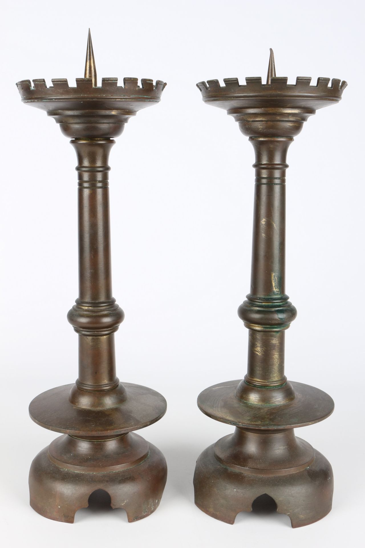 Paar Bronzeleuchter 18./19. Jahrhundert, pair bronze candlestick 18th/19th century, - Image 2 of 5