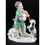 Meissen Junge mit Dudelsack, boy with bagpipe,