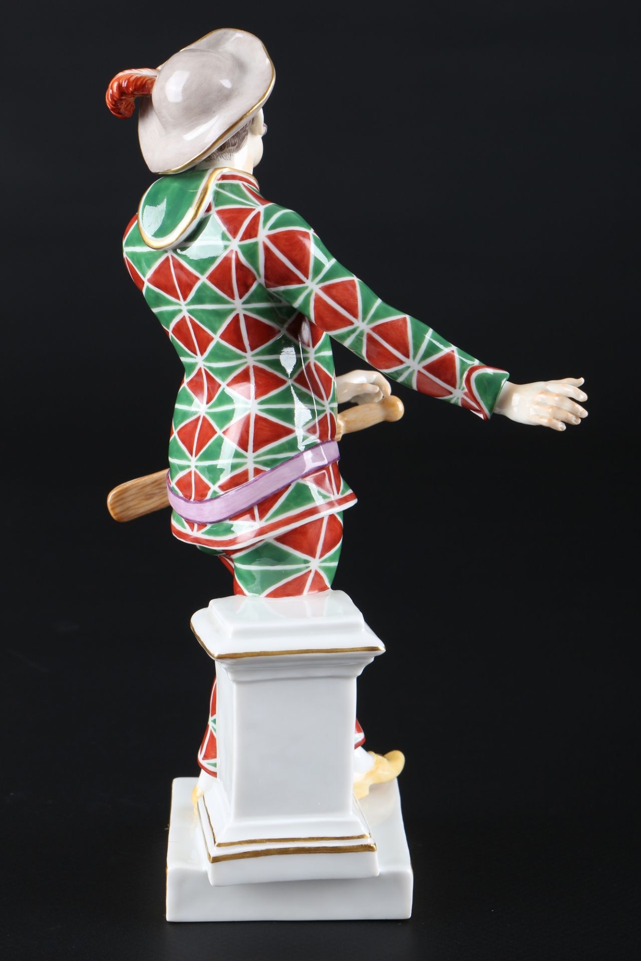 Meissen Harlekin aus der Commedia dell'Arte, porcelain figure, - Image 3 of 5