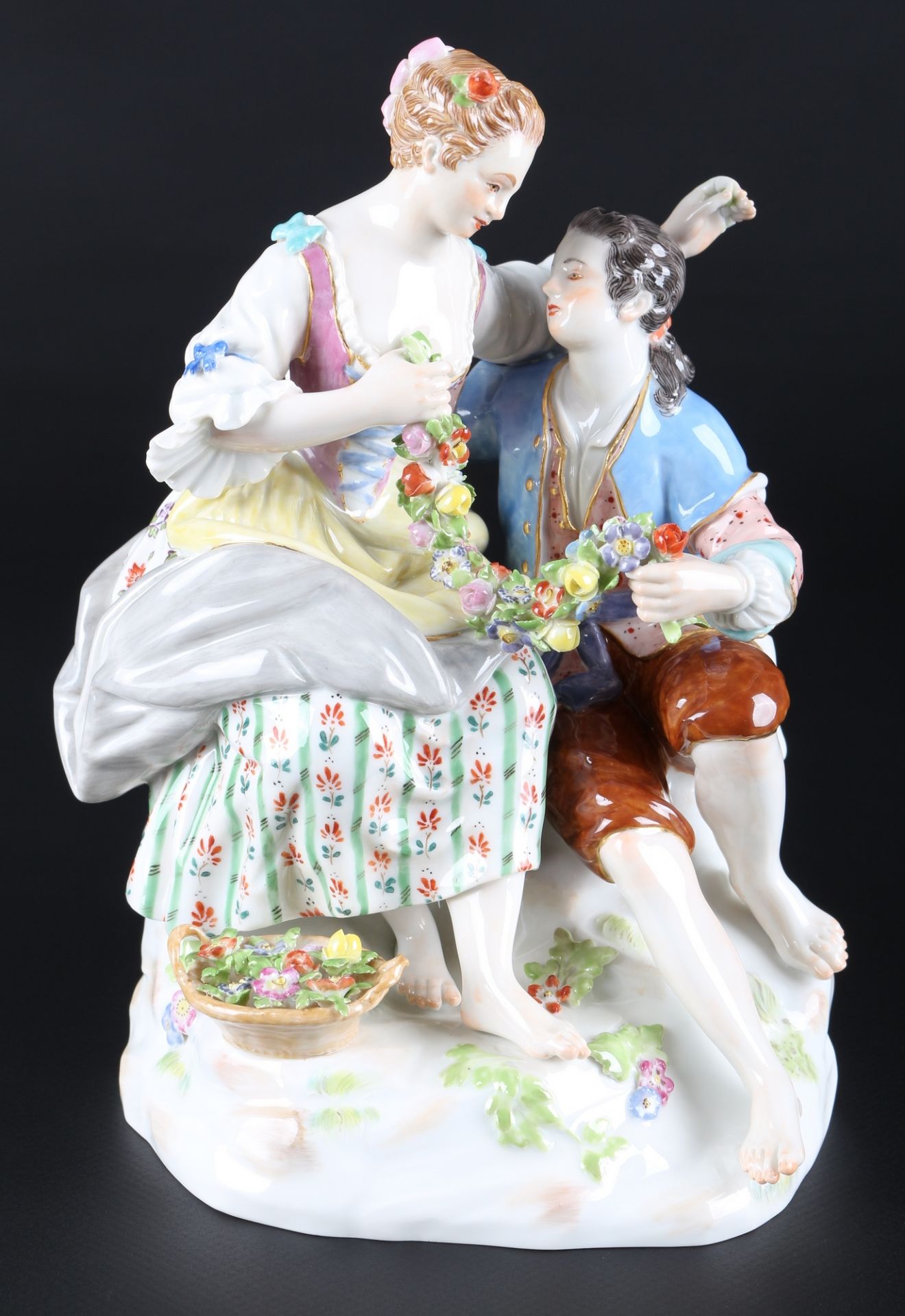 Meissen romantische Figurengruppe, romantic figure group,