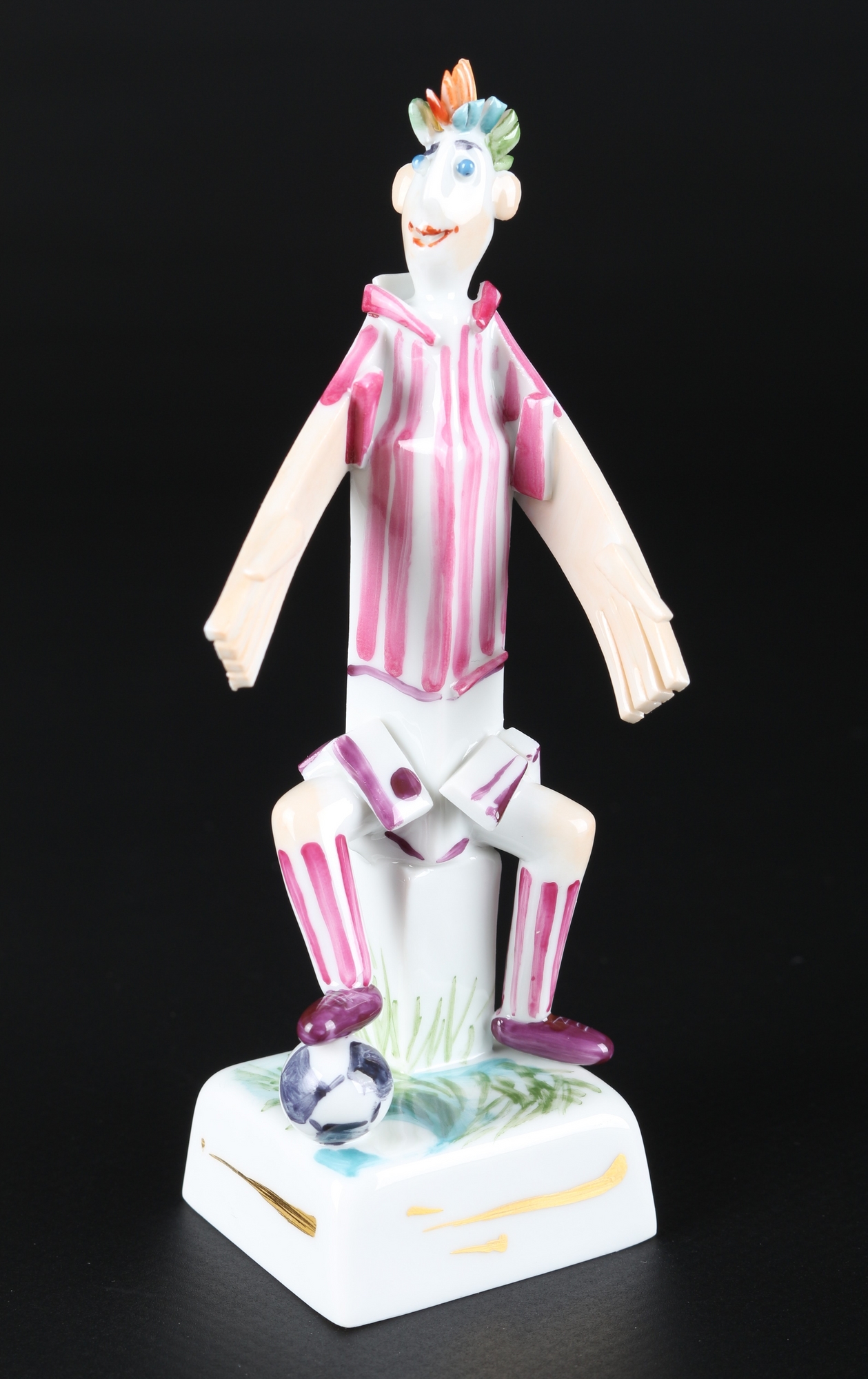 Meissen Fußballer Verteidiger Peter Strang, porcelain figure,