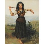 Unbekannter Maler, Portrait einer jungen italienischen Hirtin, portraiture young italian herdswoman,