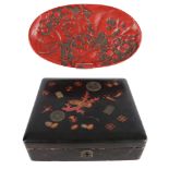 Japan Lackschale und Deckeldose, Meiji-Period (1868 - 1912), japanese lacquer bowl and box,