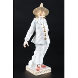 Meissen Pagliaccio aus der Commedia dell'Arte, porcelain figure,